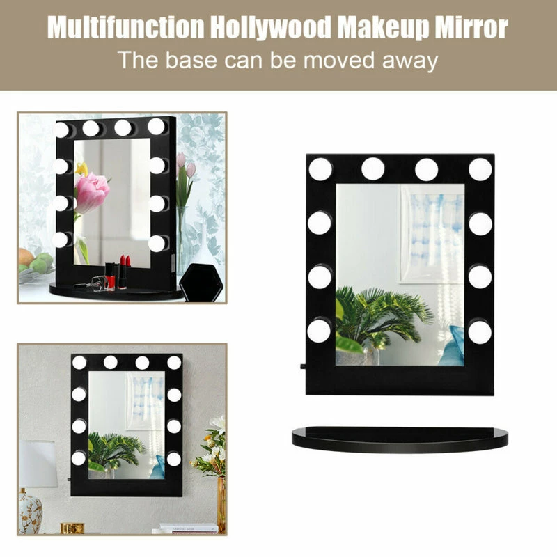 Deals ⌛ Gymax Wall Mounted Vanity Mirror Hollywood Makeup Dimmer Light Black 🌟 4 Deals ⌛ Gymax Wall Mounted Vanity Mirror Hollywood Makeup Dimmer Light Black 🌟 - Image 4