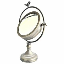 Best Sale 😍 Skanly Tilting Metal Mirror On Stand With Bird Finial, Vanity/ Tabletop Mirror 😍