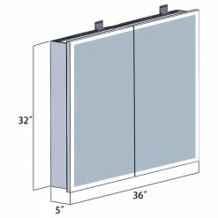 Budget 😍 Vinnova 36" Rectangle Frameless Lighted Medicine Cabinet Wall Mounted Mirror 🎁 -bathroom mirrors Shop 0f71660401a9c21a 6136 w800 h800 b1 p0