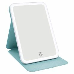Flash Sale 🤩 Impressions Vanity Company Touch Tablet Mini Tri-Tone Led Makeup Mirror, Baby Blue 👏