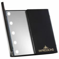 Flash Sale 💯 Impressions Vanity Company Nova Wireless LED Trifold Compact Mirror, Built-In LED, Black 🎁 -bathroom mirrors Shop 1521c59c0eea8e4b 7476 w800 h800 b1 p0