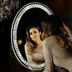 Flash Sale 🔥 Impressions Vanity Company Diamond Collection Oval Premium Illuminated Vanity Mirror, Wall Mount ⌛ -bathroom mirrors Shop 172123be000b22a4 0107 w800 h800 b0 p0