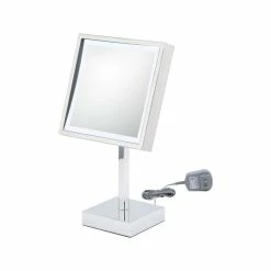 Best reviews of ๐คฉ Aptations SIngle Sided Led Square FreestandIng Mirror Plug-In, Brushed Nickel ๐คฉ