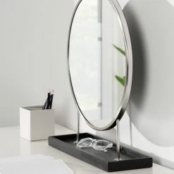 Best Sale 😉 Uniek Maxfield Round Tabletop Mirror, Silver, 18x22 ✨ -bathroom mirrors Shop 2481800b00b637f9 5042 w800 h800 b0 p0