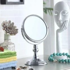 Brand new 🛒 HomeRoots Vintage Pedestal Chrome 5X Magnification Vanity Mirror 😉 -bathroom mirrors Shop 268134aa026c2f45 0886 w800 h800 b0 p0