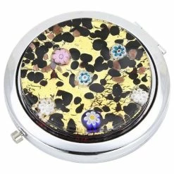Deals ✨ GlassOfVenice Murano Glass Millefiori Folding Compact Mirror - Gold Millefiori 👍