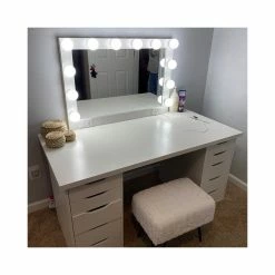 Cheapest 🎉 HomeRoots Furniture Glam Style Lighted USB Vanity Mirror 💯 -bathroom mirrors Shop 30a1b73601fa2761 3345 w800 h800 b0 p0