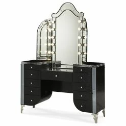 Best Sale 🥰 Michael Amini AICO Hollywood Swank Vanity Mirror, Black Iguana 03068RN-81 🧨 -bathroom mirrors Shop 40c1e4650a219572 9030 w800 h800 b1 p0