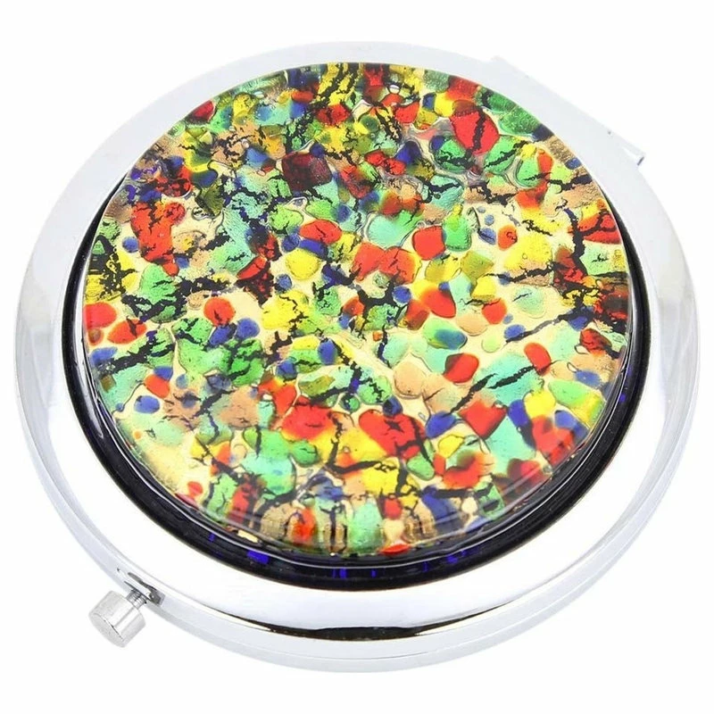 Wholesale 🥰 GlassOfVenice Murano Glass Millefiori Folding Compact Mirror - Golden Meadow 🧨 1 Wholesale 🥰 GlassOfVenice Murano Glass Millefiori Folding Compact Mirror - Golden Meadow 🧨
