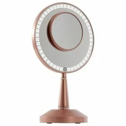 Best Sale 🧨 Impressions Vanity Company Bijou LED Makeup Mirror With Charging Stand And LED Lights, Rose Gold 🎁