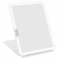New ❤️ Impressions Vanity Company Fleur Touch Pad Tri-Tone Led Makeup Mirror, White ✔️