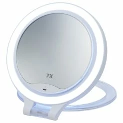 Cheapest ๐ Manillons Torrent Table Multifunction Makeup LED Mirror, 7X Magnification Makeup Mirror ๐ฅฐ