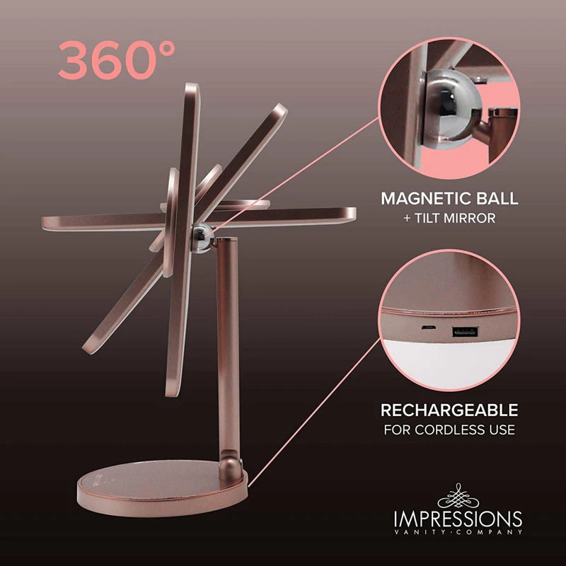Top 10 ✨ Impressions Vanity Company Royale Petit Makeup Mirror, Smart Touch With LED Lights, Rose Gold 🥰 6 Top 10 ✨ Impressions Vanity Company Royale Petit Makeup Mirror, Smart Touch With LED Lights, Rose Gold 🥰 - Image 6