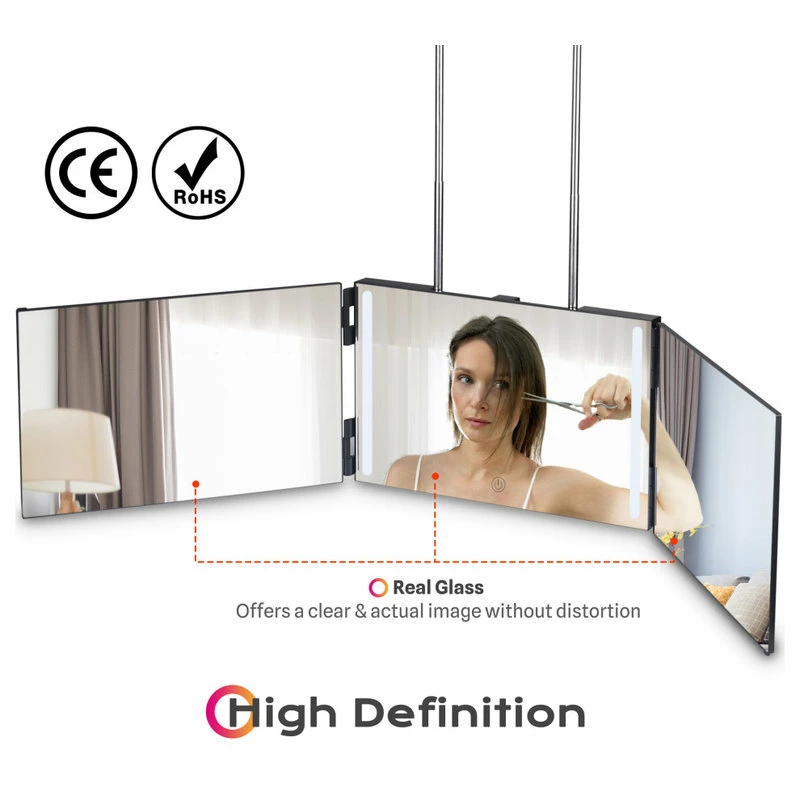Cheap 🎁 Yescom Byootique 3 Way Mirror Trifold W/ LED Lights Telescoping Hooks For Hair Cutting ✨ 4 Cheap 🎁 Yescom Byootique 3 Way Mirror Trifold W/ LED Lights Telescoping Hooks For Hair Cutting ✨ - Image 4