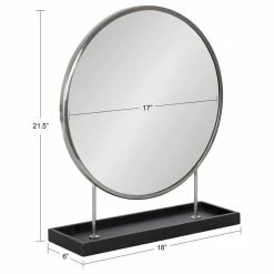 Best Sale 😉 Uniek Maxfield Round Tabletop Mirror, Silver, 18x22 ✨ -bathroom mirrors Shop 56e15b5b00b637e6 5042 w800 h800 b1 p0