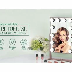 Promo ❤️ Impressions Vanity Company Hollywood Tri-Tone XL Makeup Mirror, Rose Gold 🎁 -bathroom mirrors Shop 5c5134f30126f47a 8233 w800 h800 b0 p0