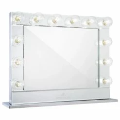 Coupon ๐ Impressions Vanity Company Hollywood Reflection Plus Vanity Mirror, Silver, Clear Led Globe Bulbs ๐