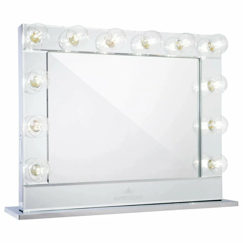Coupon ๐ Impressions Vanity Company Hollywood Reflection Plus Vanity Mirror, Silver, Clear Led Globe Bulbs ๐ 1 Coupon ๐ Impressions Vanity Company Hollywood Reflection Plus Vanity Mirror, Silver, Clear Led Globe Bulbs ๐