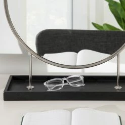 Best Sale 😉 Uniek Maxfield Round Tabletop Mirror, Silver, 18x22 ✨ -bathroom mirrors Shop 6181f0fc00b637f2 5042 w800 h800 b0 p0