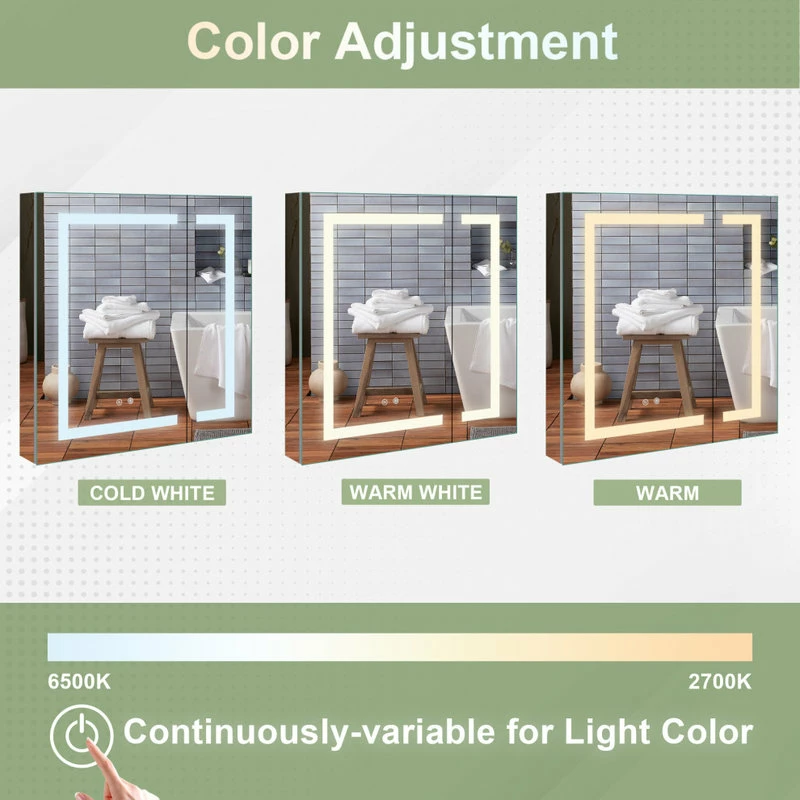 Coupon 🎁 Wellfor Group LLC Recessed/Surface LED Light Mirror Medicine Cabinet Defogger, 30"x30" Double Doors 👍 4 Coupon 🎁 Wellfor Group LLC Recessed/Surface LED Light Mirror Medicine Cabinet Defogger, 30"x30" Double Doors 👍 - Image 4