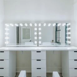 Deals 💯 Impressions Vanity Company Hollywood Reflection Pro Vanity Mirror, Silver, Non-Bluetooth, Clear Led Globe B 🤩 -bathroom mirrors Shop 666123a70169e771 0060 w800 h800 b0 p0