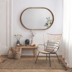 Best deal 🥰 Uniek Hutton Wood Framed Capsule Mirror, Rustic Brown 24x36 👍 -bathroom mirrors Shop 6bb1d99900525807 2862 w800 h800 b0 p0