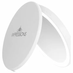 Budget ✔️ Impressions Vanity Company Solar Wireless LED Compact Mirror, Adjustable Brightness, White 🤩