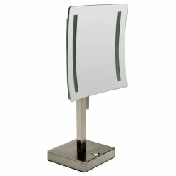 Brand new ๐งจ Alfi Trade ALFI Brand ABM8FLED-BN Brushed Nickel Tabletop Square 8" Mirror With Light ๐