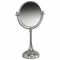New 😍 Valsan Bathrooms Classic Free Standing With 3-Times Magnification Mirror, Satin Nickel 🔔