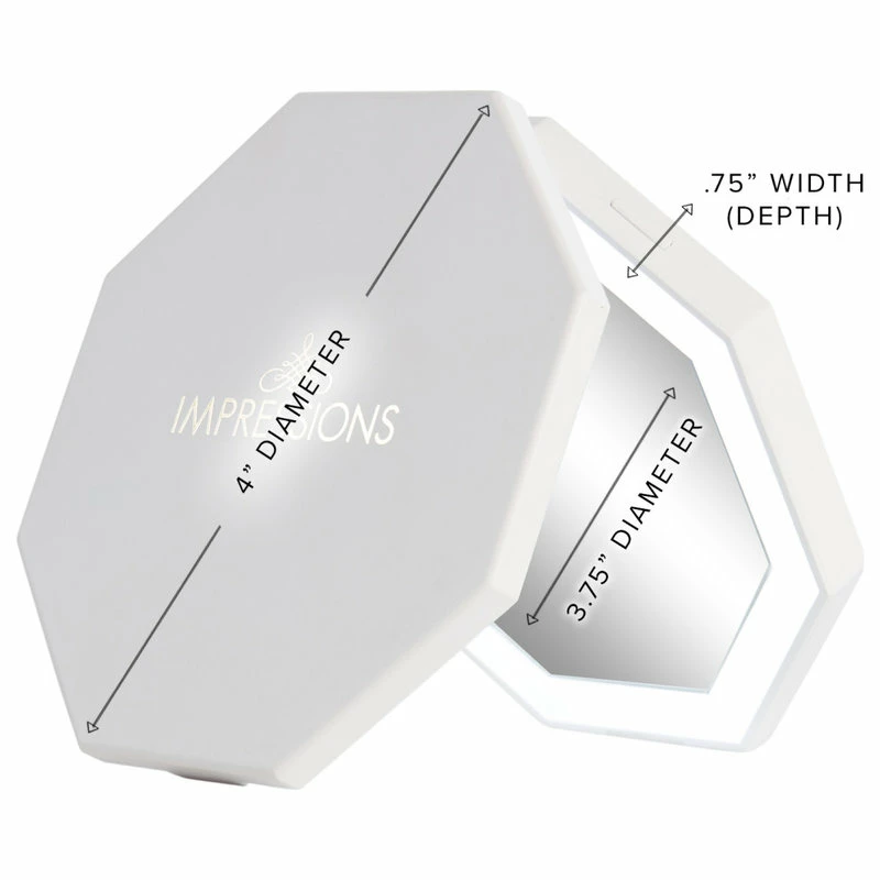 Deals ๐ Impressions Vanity Company Cosmic Wireless LED Compact Mirror, Adjustable Brightness, White ๐ 2 Deals ๐ Impressions Vanity Company Cosmic Wireless LED Compact Mirror, Adjustable Brightness, White ๐ - Image 2