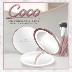 Cheap ❤️ Impressions Vanity Company Coco Led Compact Mirror 😀 -bathroom mirrors Shop 86d183f1015f5304 7417 w800 h800 b0 p0