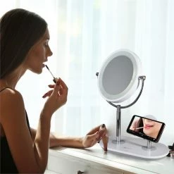 Best deal 😍 OttLite Technologies OttLite Wireless Charging LED Makeup Mirror In White 🧨 -bathroom mirrors Shop 8b0131e00f86827c 5191 w800 h800 b0 p0