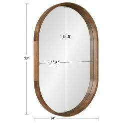 Best deal 🥰 Uniek Hutton Wood Framed Capsule Mirror, Rustic Brown 24x36 👍 -bathroom mirrors Shop 8c9153c000525803 2862 w800 h800 b1 p0