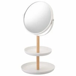 Hot Sale 🤩 Yamazaki Home Jewelry Organizer With Mirror, Steel And Wood, Holds 8.8 Lbs 😉