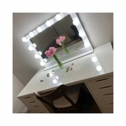 Cheapest 🎉 HomeRoots Furniture Glam Style Lighted USB Vanity Mirror 💯 -bathroom mirrors Shop 93b1e52301fa2760 3345 w800 h800 b0 p0