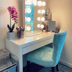 Flash Sale 🌟 Impressions Vanity Company Hollywood Glow Lite Vanity Mirror, Clear LED Globe Bulbs, White 🛒 -bathroom mirrors Shop 98b1086101f087e5 3609 w800 h800 b0 p0