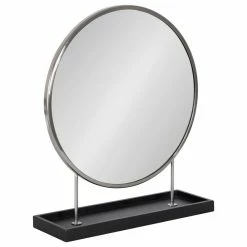 Best Sale 😉 Uniek Maxfield Round Tabletop Mirror, Silver, 18x22 ✨