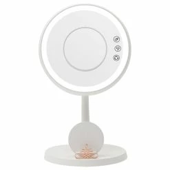 Buy 🛒 Impressions Vanity Company Serenity Tri-Tone LED Lamp Mirror With Wireless Phone Charger, White 💯