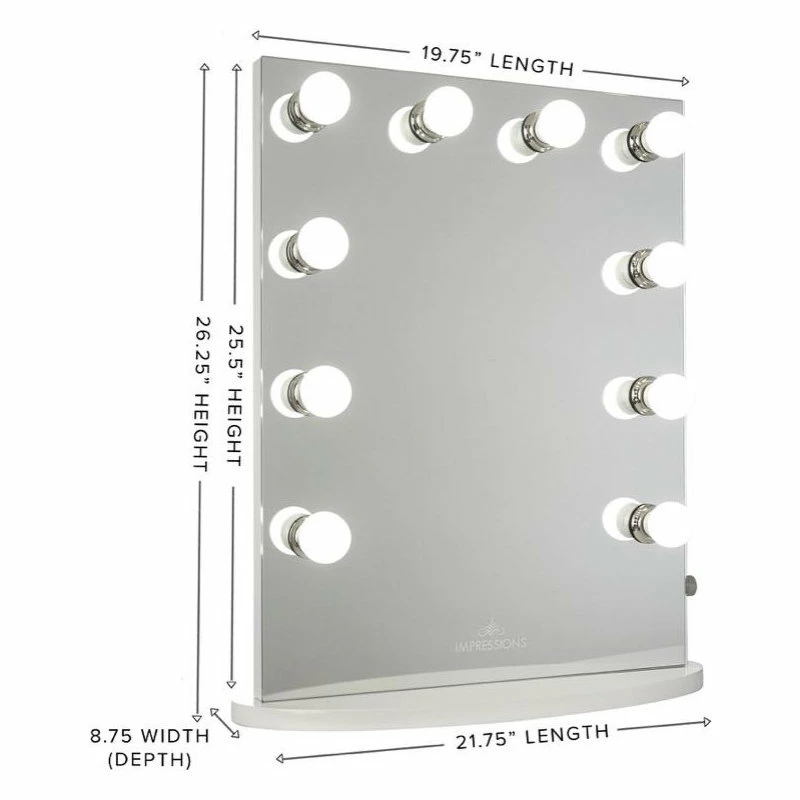 Coupon ⌛ Impressions Vanity Company Hollywood Premiere Slim Vanity Mirror, White 🎁 4 Coupon ⌛ Impressions Vanity Company Hollywood Premiere Slim Vanity Mirror, White 🎁 - Image 4