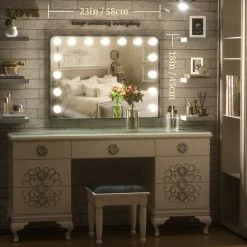 Budget 🥰 Keonjinn Hollywood Vanity Mirror, Lights,3 Color Lighting Modes, Memory, Black, 23x18 🎉 -bathroom mirrors Shop a5014aed030e23ff 3635 w800 h800 b0 p0
