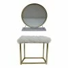 Budget 🥰 Acme Furniture ACME Adao Vanity Mirror And Stool In White And Brass 👍