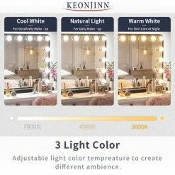 Budget 🥰 Keonjinn Hollywood Vanity Mirror, Lights,3 Color Lighting Modes, Memory, Black, 23x18 🎉 -bathroom mirrors Shop bae1d41b030e23fd 3635 w800 h800 b0 p0