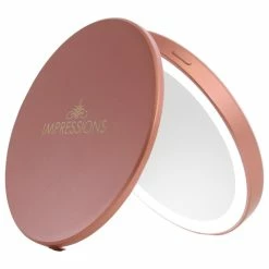 Best deal ๐ฏ Impressions Vanity Company Solar Wireless LED Compact Mirror, Adjustable Brightness, Rose Gold ๐