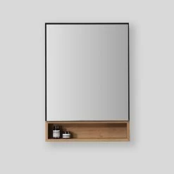 Brand new 🔥 Cartisan Design & Build Group, Inc. Bergen Modern Medicine Cabinet, Matte Black Frame, Pecan Oak Shelf, 24" 🔔 -bathroom mirrors Shop c9e15586030e94cd 9051 w800 h800 b0 p0