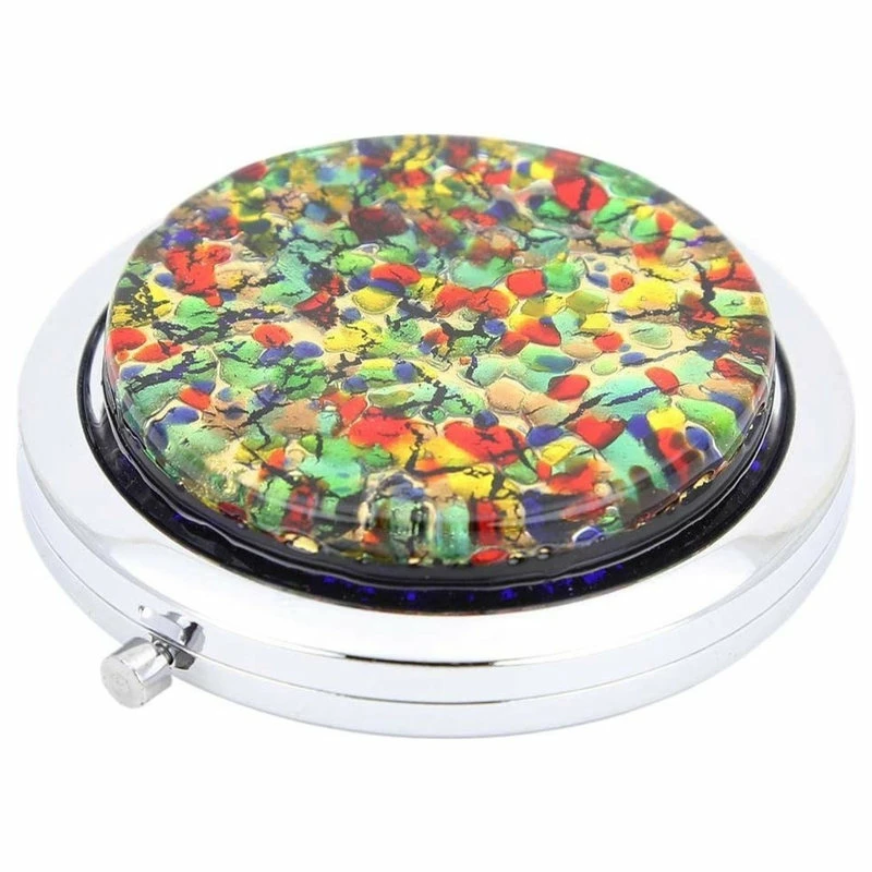 Wholesale 🥰 GlassOfVenice Murano Glass Millefiori Folding Compact Mirror - Golden Meadow 🧨 2 Wholesale 🥰 GlassOfVenice Murano Glass Millefiori Folding Compact Mirror - Golden Meadow 🧨 - Image 2