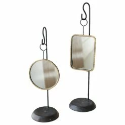 Discount ❤️ My Swanky Home Antiqued Gold Metal Frame Mirror With Hanging Stand, 2-Piece Set 🔥