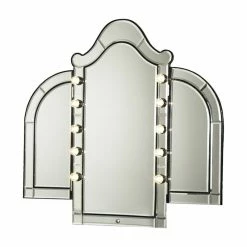 Best Sale 🥰 Michael Amini AICO Hollywood Swank Vanity Mirror, Black Iguana 03068RN-81 🧨