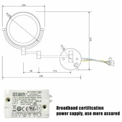 Coupon 💯 JimsMaison 8" Round Framed Swing Arm Wall Mounted LED Makeup Mirror, Gold 😉 -bathroom mirrors Shop e811e9b702ac551a 0458 w800 h800 b1 p0