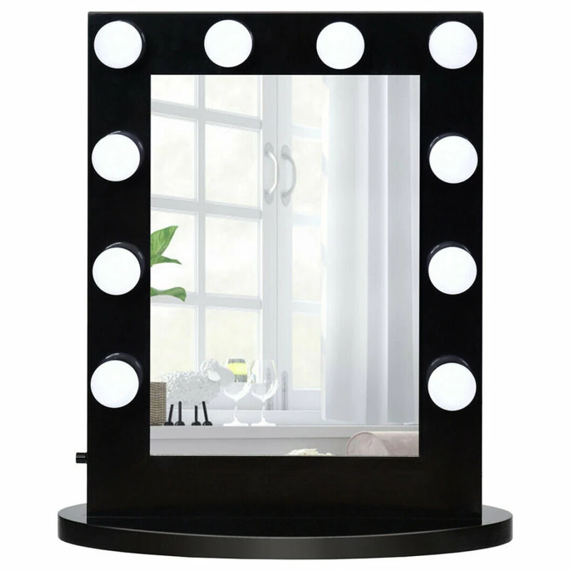 Deals ⌛ Gymax Wall Mounted Vanity Mirror Hollywood Makeup Dimmer Light Black 🌟 2 Deals ⌛ Gymax Wall Mounted Vanity Mirror Hollywood Makeup Dimmer Light Black 🌟 - Image 2