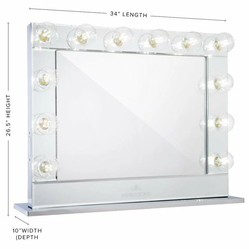 Coupon ๐ Impressions Vanity Company Hollywood Reflection Plus Vanity Mirror, Silver, Clear Led Globe Bulbs ๐ 2 Coupon ๐ Impressions Vanity Company Hollywood Reflection Plus Vanity Mirror, Silver, Clear Led Globe Bulbs ๐ - Image 2